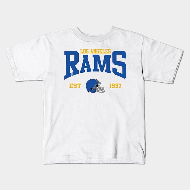 Retro Rams Football Kids T-Shirt by genzzz72